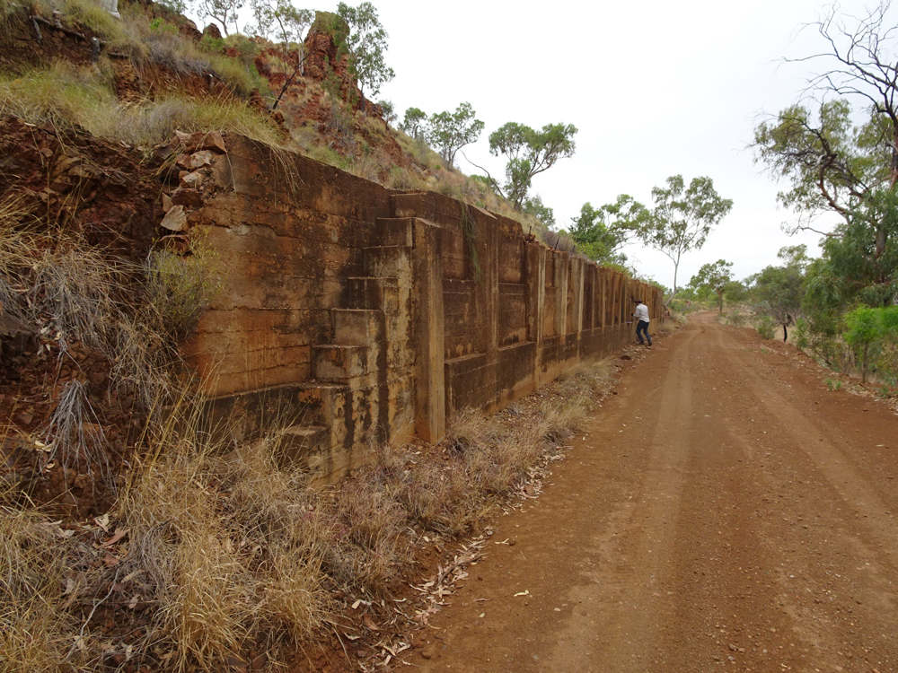 Remains of copper ore transfer infrastructure at the former Ballara railway station